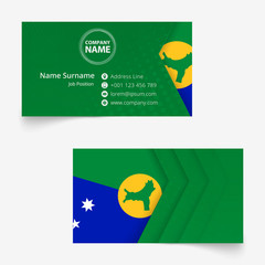 Wall Mural - Christmas Island Flag Business Card, standard size (90x50 mm) business card template.