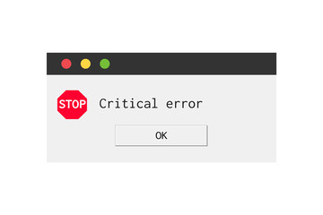Wall Mural - Modern error message dialog box. System fail window.