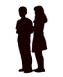 © turkishblue - children making chta, silhouette vector