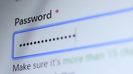 Entering password on screen