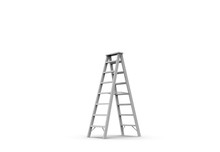 Metal Stairs Isolated On White 3D Rendering