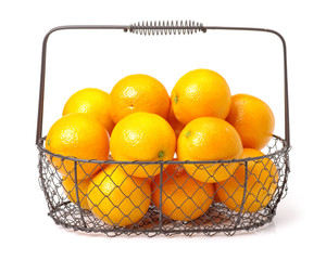 Orange fruit on the white background