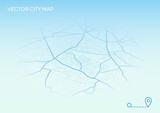 Fototapeta Mapy - Vector abstract city map in perspective view