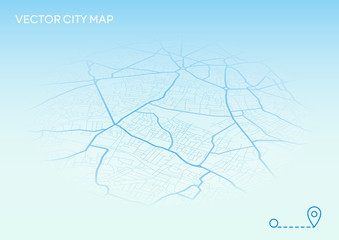 Vector abstract city map in perspective view