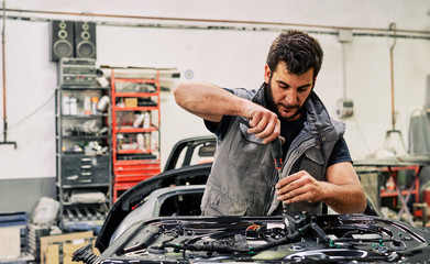 a mechanic working