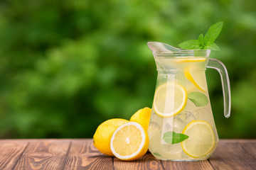 Poster - lemonade in glass jug