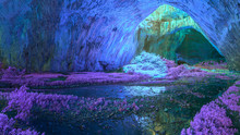 Mystical Cave In Bright Fantastic Colors