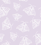 Fototapeta Łazienka - Pastel lilac butterfly pattern vector