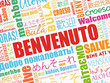 © dizain - Benvenuto (Welcome in Italian) word cloud in different languages, conceptual background