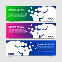 modern banner design with three choices