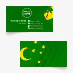 Wall Mural - Cocos Islands Flag Business Card, standard size (90x50 mm) business card template.