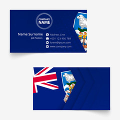 Wall Mural - Falkland Islands Flag Business Card, standard size (90x50 mm) business card template.