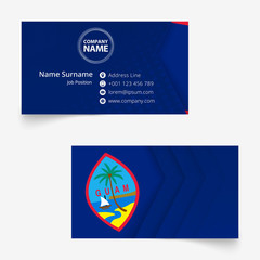 Wall Mural - Guam Flag Business Card, standard size (90x50 mm) business card template.