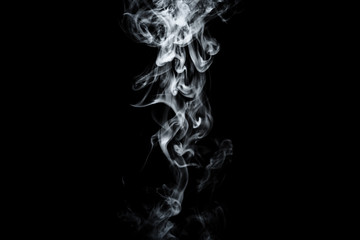 Wall Mural - Abstract fog or smoke move on black color background