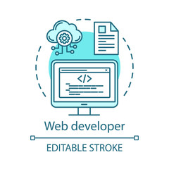 Web developer concept icon