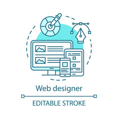 Sticker - Web designer concept icon