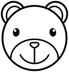 Outline bear head icon. Vector illustration.