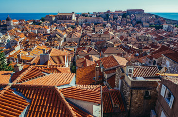 Poster - Roofs of the buildings on the Old Town seen from the Walls of Dubrovnik, Croatia