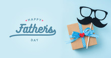 Top View Of Fathers Day Concept With Copy Space