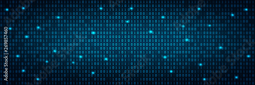 Cuadros en Lienzo Abstract technology binary code background