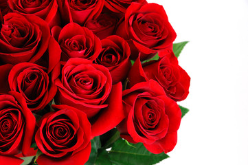 Fotomurales - Fresh red roses bouquet flower background 
