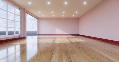 Wall Mural - indoor empty room japan style. 3D rendering