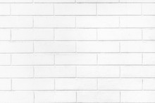 White Brick Wall Texture Or Pale Soft Color Brick Wall As Background.