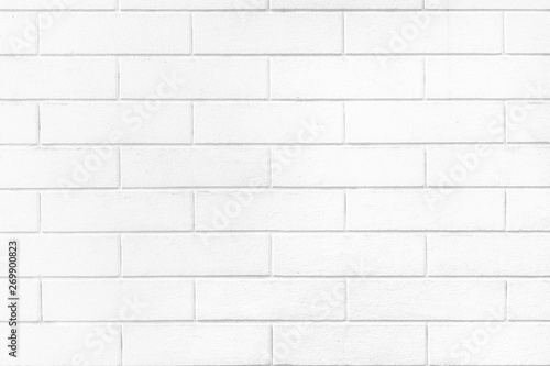 White brick wall texture or pale soft color brick wall as background.