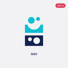 two color seed vector icon from farming concept. isolated blue seed vector sign symbol can be use for web, mobile and logo. eps 10