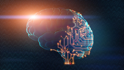 Poster - Human brain partially consists of circuit board