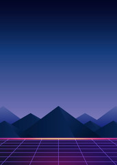 Wall Mural - neon landscape background
