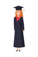 young woman student graduated character