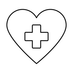 Wall Mural - medical heart with cross icon