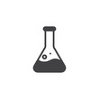 Test tube conical flask vector icon. filled flat sign for mobile concept and web design. Laboratory glassware glyph icon. Symbol, logo illustration. Vector graphics