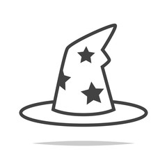 Wall Mural - Wizard hat icon outline vector isolated