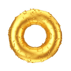Poster - Golden Donut with Golden Sprinkles. 3d Rendering
