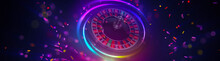 Illustration, Roulette Wheel Of Casino Element Isolation Banner.