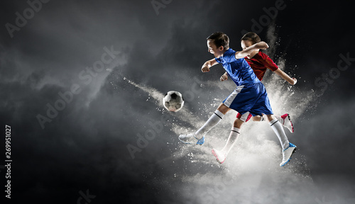 Little soccer champions. Mixed media