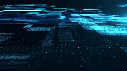 Futuristic digital matrix grid particles de-focus cyber space background environment