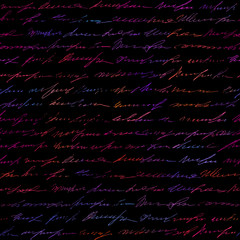 Poster - Seamless background pattern. Imitation of a abstract vintage lettering. Unreadable text.
