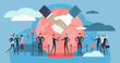 Diplomacy vector illustration. Flat tiny politic friendship persons concept
