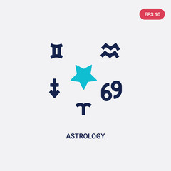 two color astrology vector icon from astronomy concept. isolated blue astrology vector sign symbol can be use for web, mobile and logo. eps 10