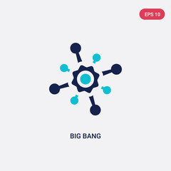 Wall Mural - two color big bang vector icon from astronomy concept. isolated blue big bang vector sign symbol can