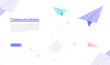 Communications of business with paper plane concept . web design. Vector illustration