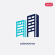 two color corporation vector icon from business concept. isolated blue corporation vector sign symbol can be use for web, mobile and logo. eps 10