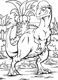 Fototapeta Dinusie - cute cartoon little dinosaur Pachycephalosaurus, coloring book, funny illustration