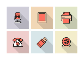 Wall Mural - technology and devices icon concept