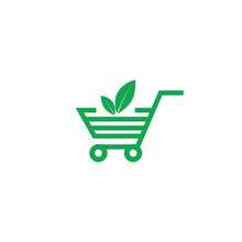 Eco Shopping Icon Symbol. Vector Eps10