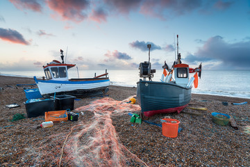 Wall Mural - Fishing boats on the beach at Aldeburgh