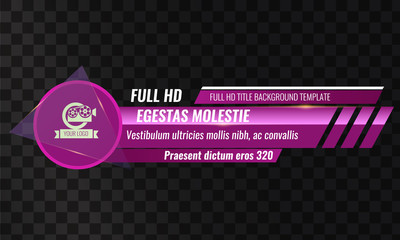 Wall Mural - Unique Video headline title or lower third template. Vector illustration - Pink color